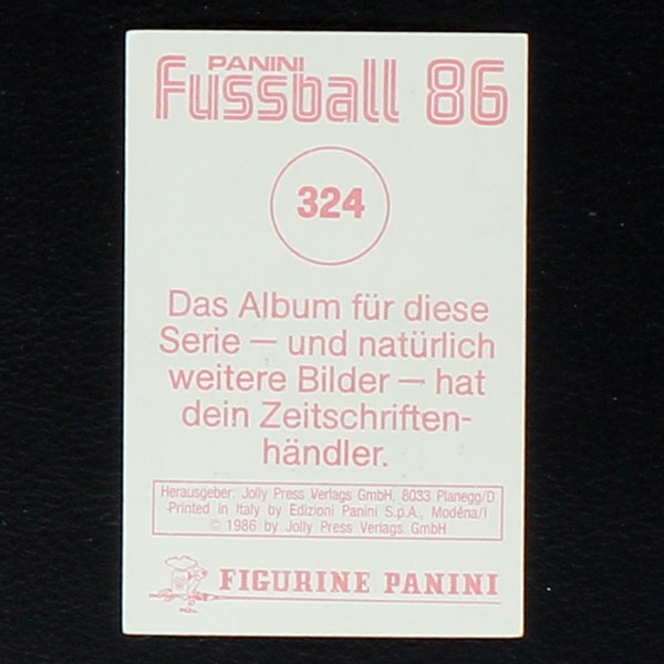 Ulrich Stielike Panini Sticker No. 324 - Fußball 86