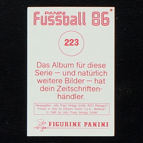 Jean-Marie Pfaff Panini Sticker No. 223 - Fußball 86