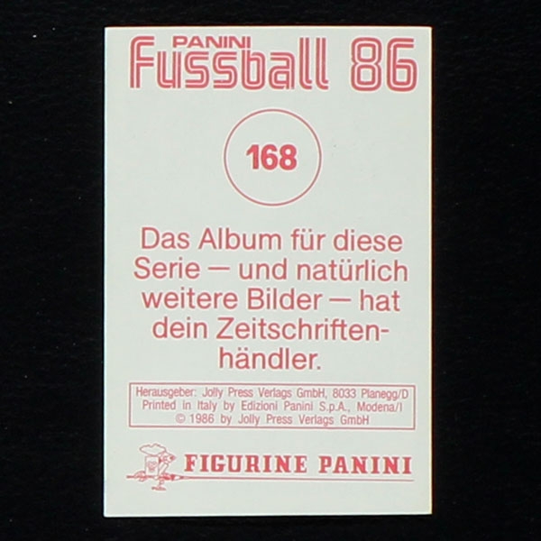 Pierre Littbarski Panini Sticker No. 168 - Fußball 86