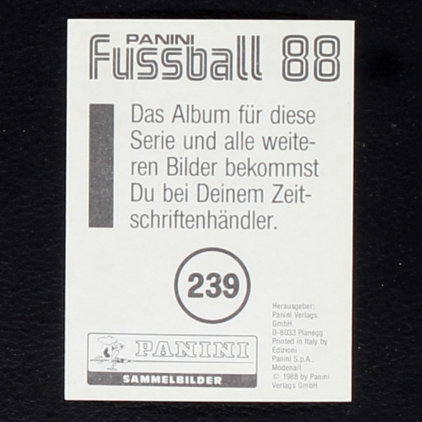 Klaus Augenthaler Panini Sticker No. 239 - Fußball 88