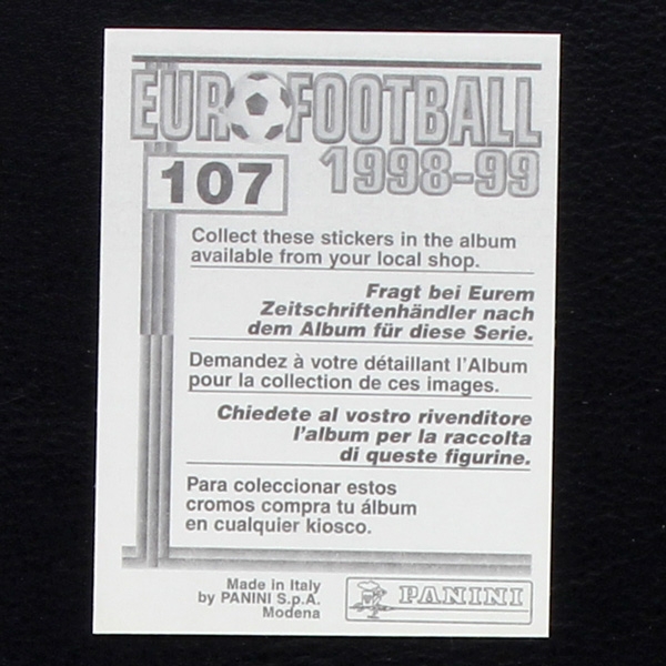 Christian Karembeu Panini Sticker No. 107 - Euro Football 1998-99