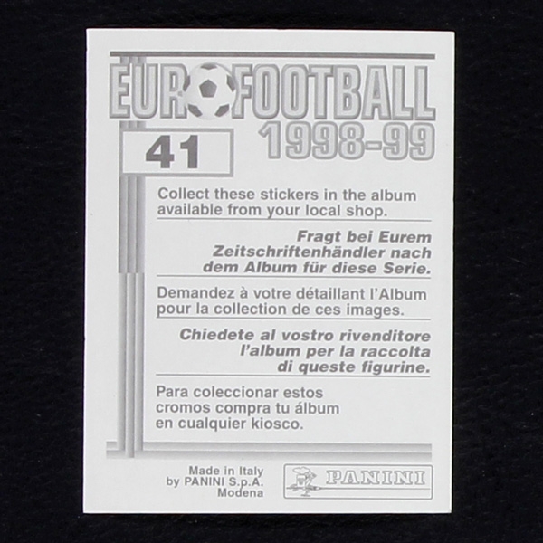 Gianluca Pagliuca Panini Sticker No. 41 - Euro Football 1998-99