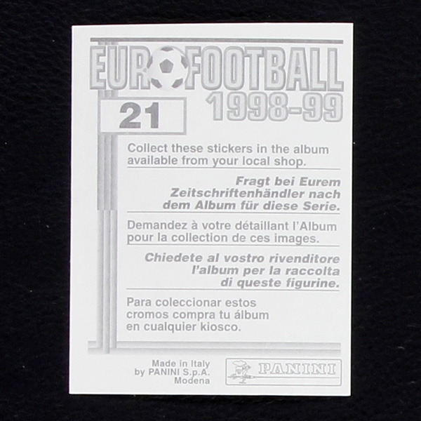 Stefan Effenberg Panini Sticker No. 21 - Euro Football 1998-99