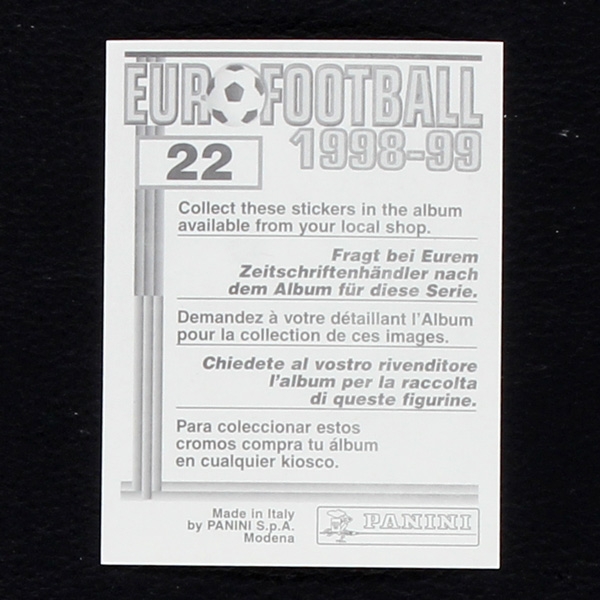 Jens Jeremies Panini Sticker No. 22 - Euro Football 1998-99
