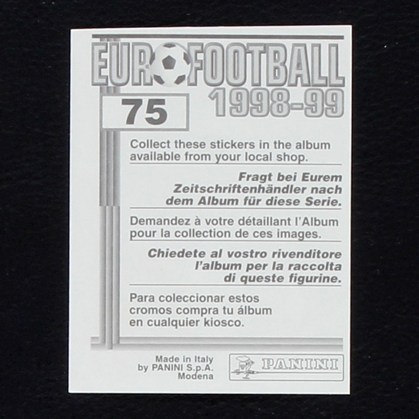 Karel Poborsky Panini Sticker No. 75 - Euro Football 1998-99