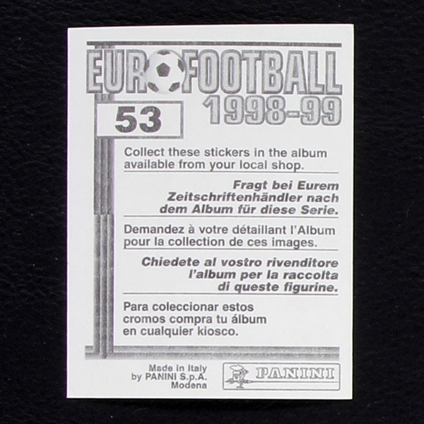 Didier Deschamps Panini Sticker No. 53 - Euro Football 1998-99