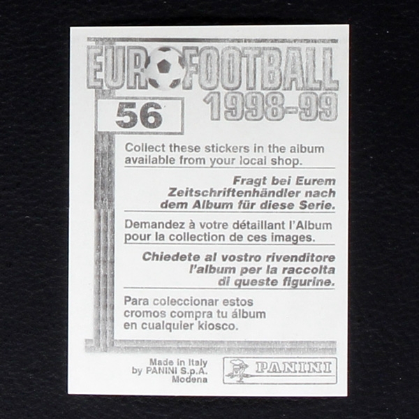 Filippo Inzaghi Panini Sticker No. 56 - Euro Football 1998-99