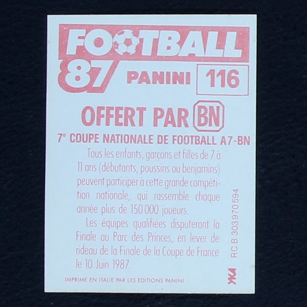 Karl-Heinz Förster Panini Sticker No. 116 - Football 87