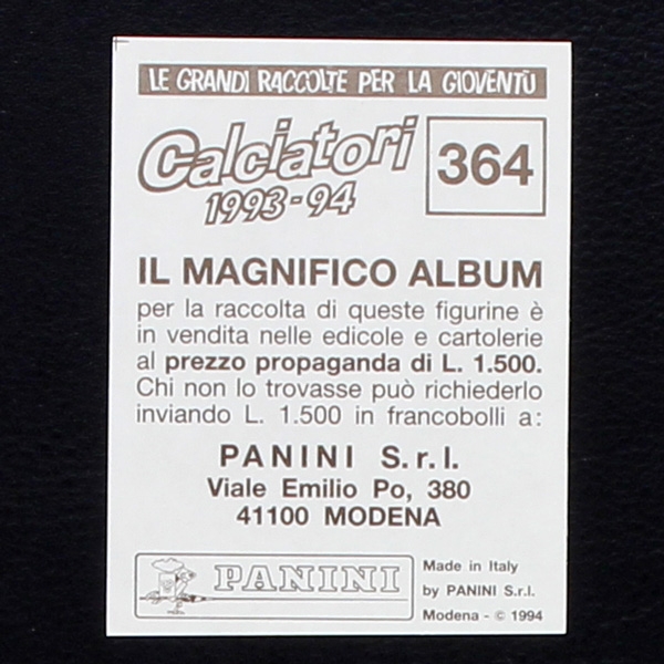 Ruud Gullit Panini Sticker No. 364 - Calciatori 1993