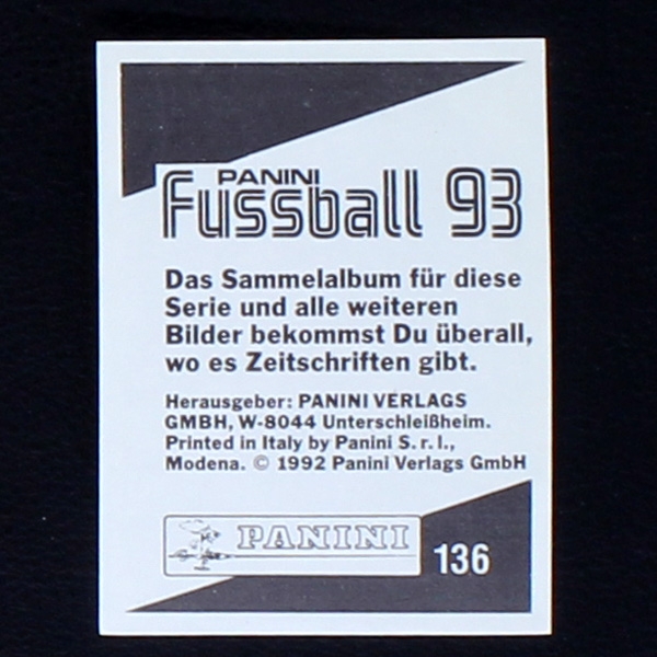 Oliver Kahn Panini Sticker No. 136 - Fußball 93