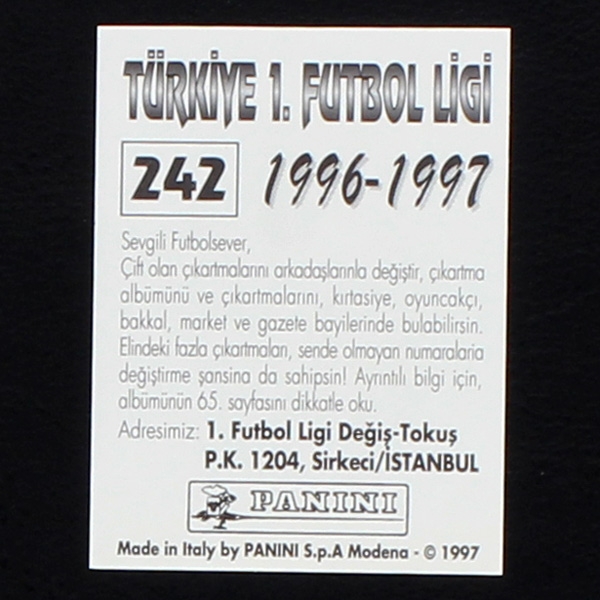 Gabriel Batistuta Panini Sticker No. 242 - Türkiye 1. Futbol Ligi 1996