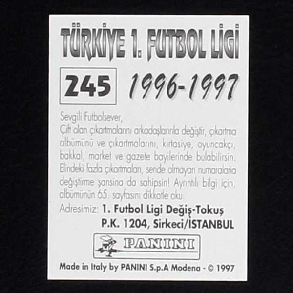 Alen Boksic Panini Sticker No. 245 - Türkiye 1. Futbol Ligi 1996