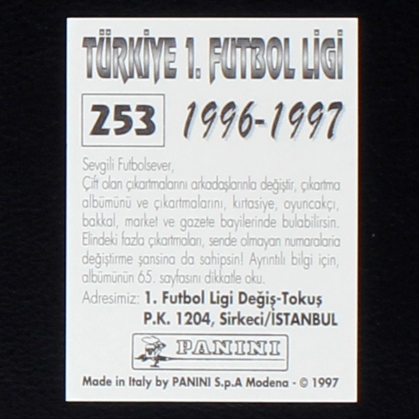 Paolo Maldini Panini Sticker No. 253 - Türkiye 1. Futbol Ligi 1996