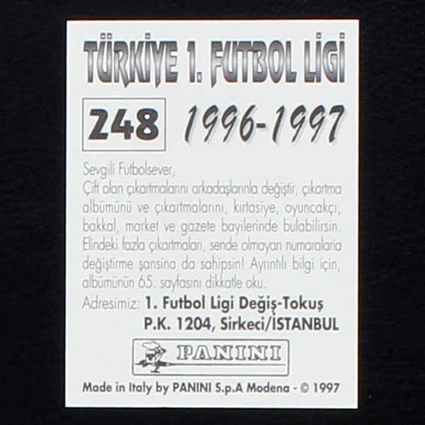 Alessandro del Piero Panini Sticker No. 248 - Türkiye 1. Futbol Ligi 1996