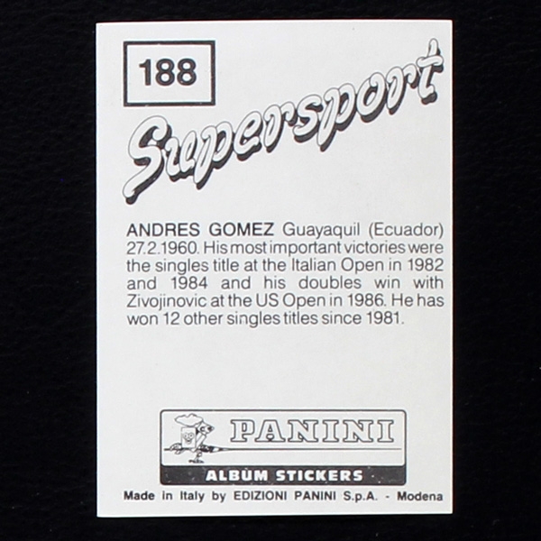 Andreas Gomez Panini Sticker No. 188 - Supersport 1987