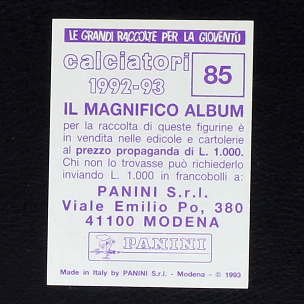 Gheorghe Hagi Panini Sticker No. 85 - Calciatori 1992