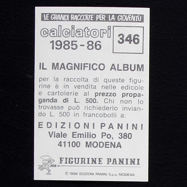 Rummenigge Panini Sticker No. 346 - Calciatori 1985