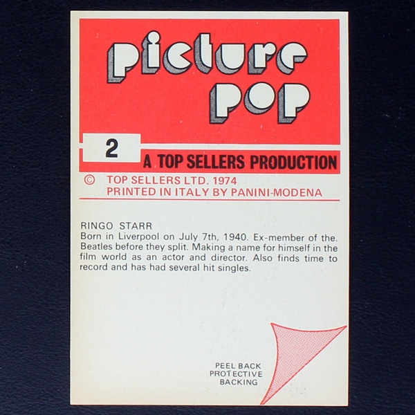 Ringo Star Panini Sticker No. 2 - Picture Pop 1974