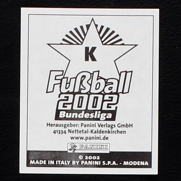 Michael Ballack Panini Sticker No. K - Fußball 2002