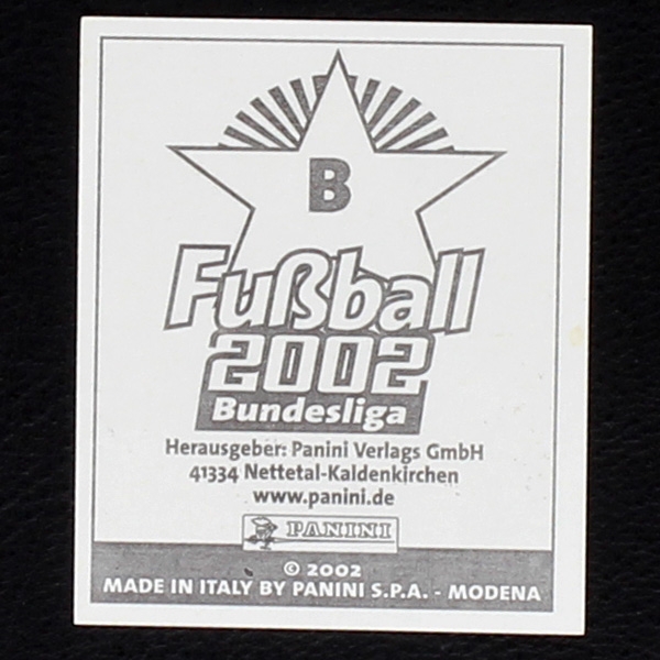 Jens Lehmann Panini Sticker No. B  - Fußball 2002