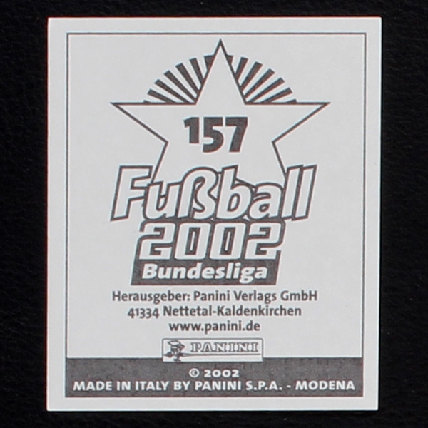 Marc Wilmots Panini Sticker No. 157  - Fußball 2002