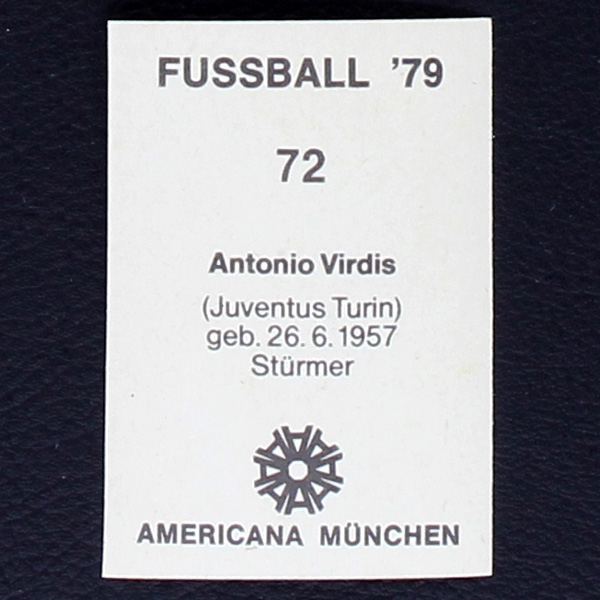 Antonio Virdis Americana Sticker No. 72 - Fußball 79