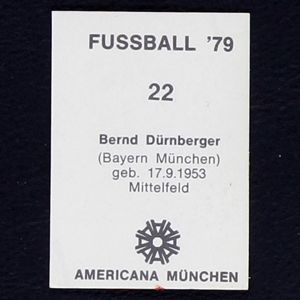 Bernd Dürnberger Americana Sticker No. 22 - Fußball 79