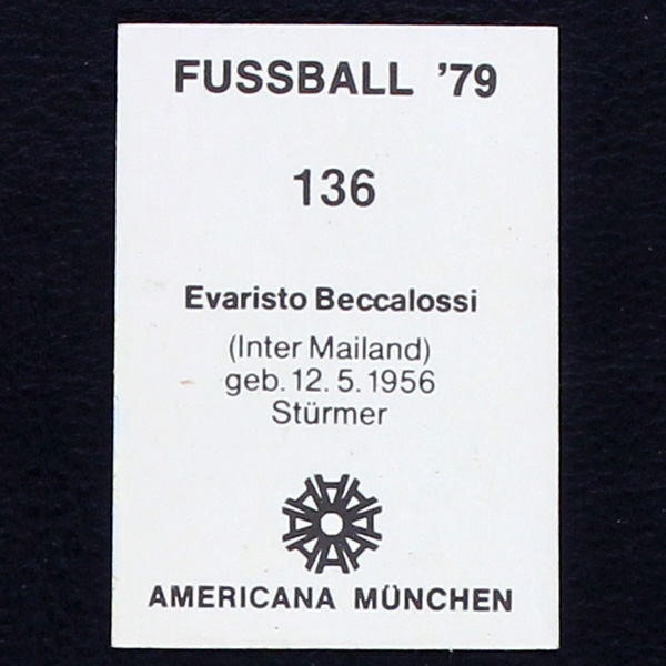 Evaristo Beccalossi Americana Sticker No. 136 - Fußball 79