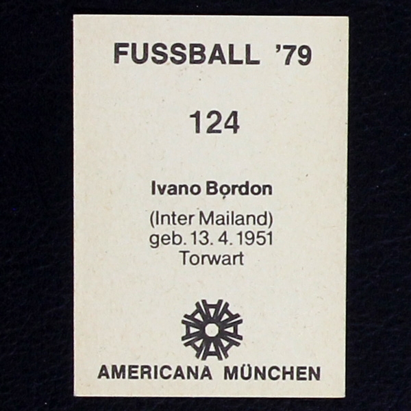 Ivano Bordon Americana Sticker No. 124 - Fußball 79