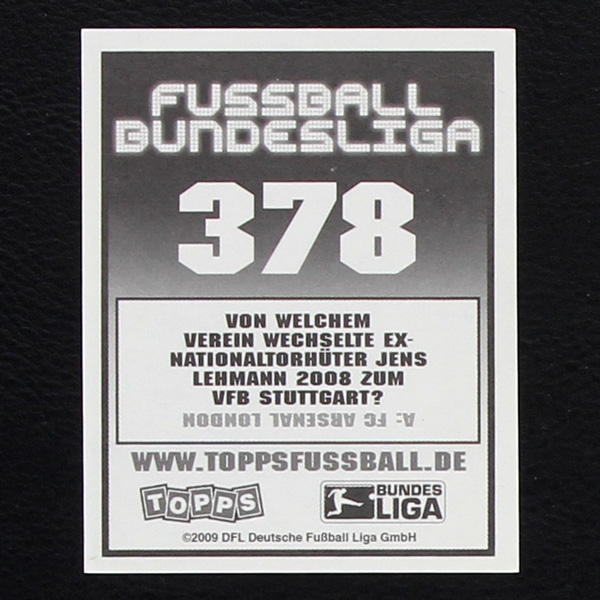 Jens Lehmann Topps Sticker No. 378 - Fußball 2009