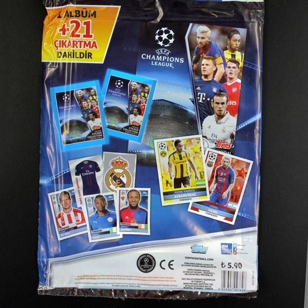 Champions League 2016 Topps Sticker Album komplett