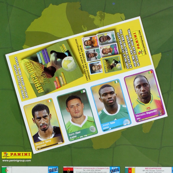 Africa Cup 2010 Panini sticker album complete